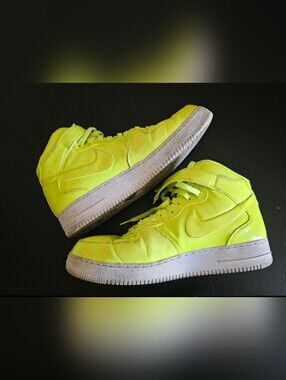 Nike Neon Yellow High-Top Mens Sneakers Volt Air Force Mid UV Shoes